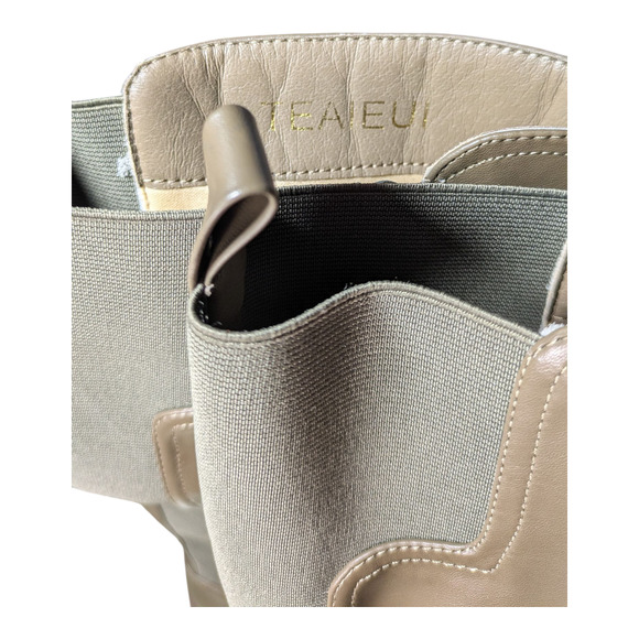 Teaieui Tan/Beige Women's Boots - Brand New - Mid to Lower Knee - Size 9.5 - Picture 4 of 9